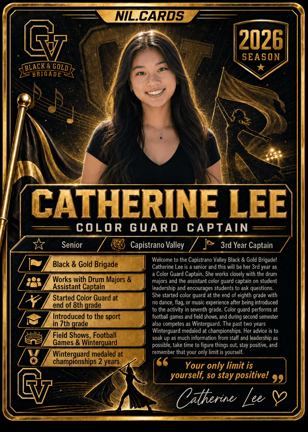 Catherine's 2026 season card